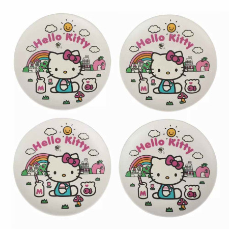 Hello Kitty Picnic Time Bamboo 4-Piece Plate Set