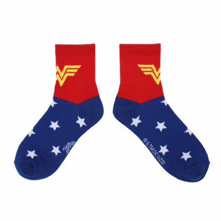 Wonder Woman Stars Women's Quarter Crew Socks 3-Pack