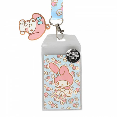 My Melody Sanrio Floral Lanyard w/ Rubber Charm