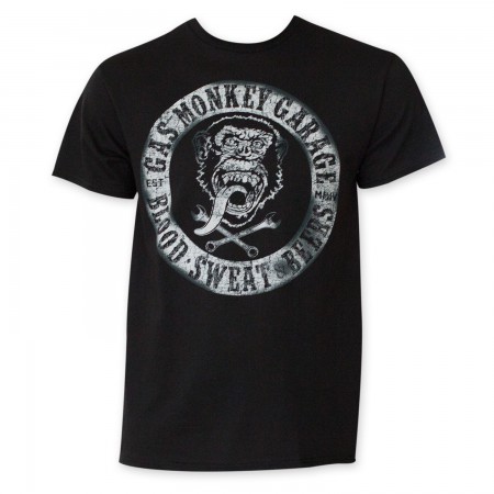 Gas Monkey Men's Black Blood, Sweat And Beers T-Shirt