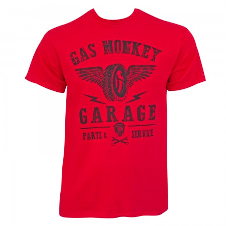 Gas Monkey Garage Men's Red Wings Logo T-Shirt