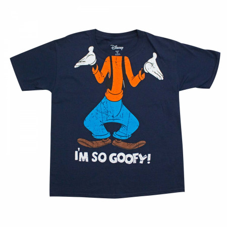 Disney Youth Boy's Navy Blue I'm So Goofy T-Shirt