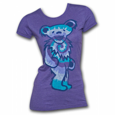Grateful Dead Tie Dye Bear Purple Juniors Graphic TShirt
