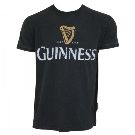 Guinness Men's Black Faded Logo T-Shirt
