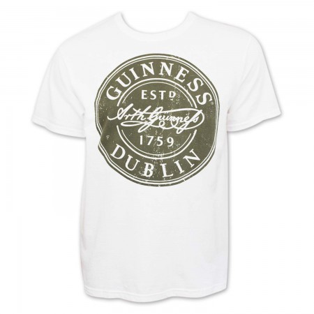 Guinness Men's White Bottle Cap T-Shirt
