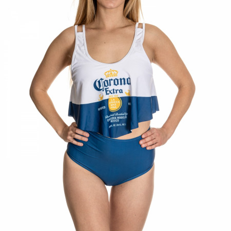 Corona Extra Label Two Piece Womens Bikini Navy Swimsuit
