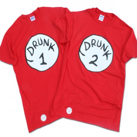 Drunk 2 Bottle Opener Halloween Costume Red T-Shirt