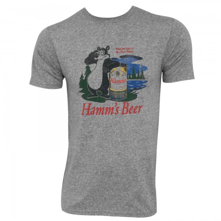 Hamm's Bear Logo Heather Grey Premium Retro Brand Men's T-Shirt