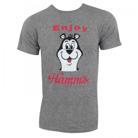 Hamm's Enjoy Bear Retro Brand Men's Gray T-Shirt