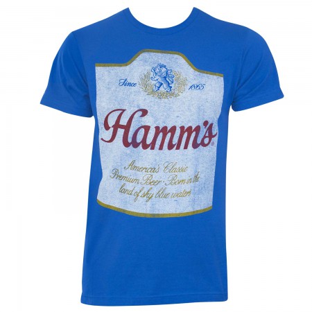Hamm's Men's Blue Faded Label T-Shirt