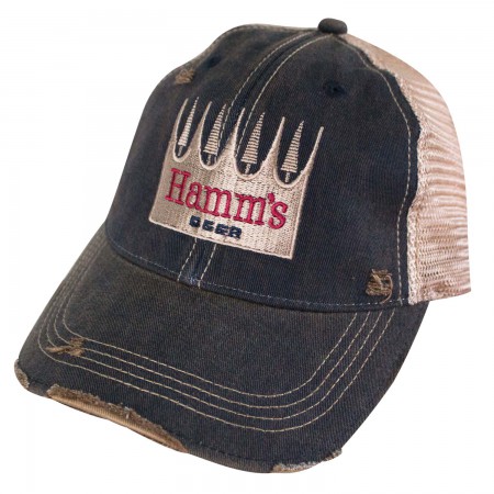 Hamm's Beer Logo Retro Brand Brown Mesh Trucker Hat