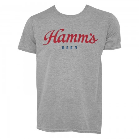 Hamm's Men's Grey Script Logo T-Shirt