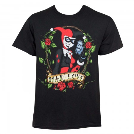 Harley Quinn Men's Black Mad Love T-Shirt