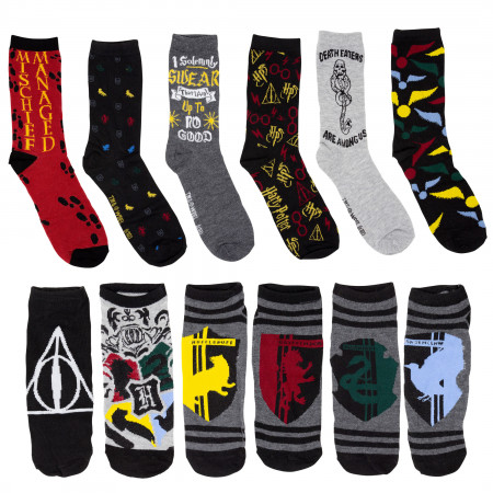 Harry Potter 12 Pairs Socks Gift Giving Box