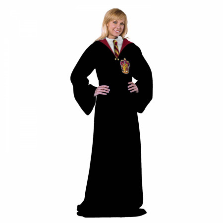 Harry Potter Adult Hogwarts Robe Silk Touch Throw Blanket with Sleeves