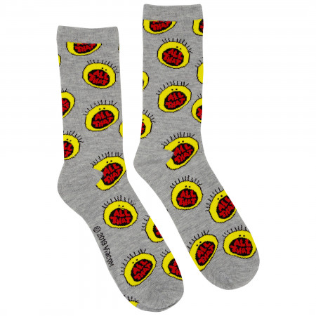 Nickelodeon All That 2-Pack Black and Grey Logo Crew Socks