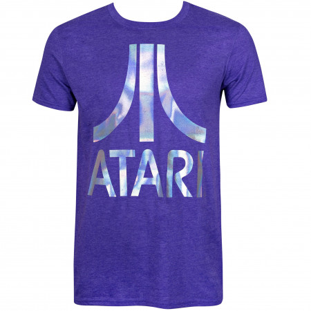 Atari Men's Purple Foil Logo T-Shirt