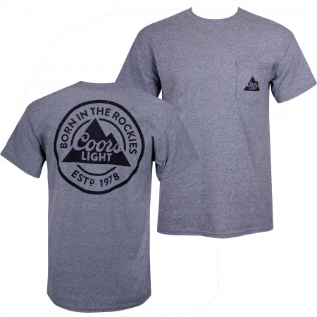 Coors Light Men's Grey Pocket T-Shirt