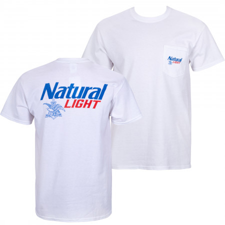 Natural Light White Pocket Tee Shirt