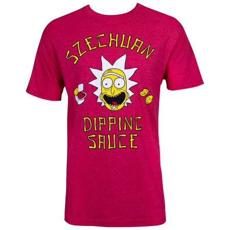 Rick And Morty Men's Magenta Szechuan Sauce T-Shirt