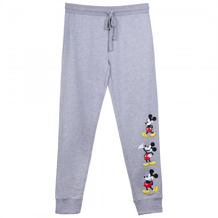 Mickey Mouse Leg Logo Ladies Grey Sweatpants