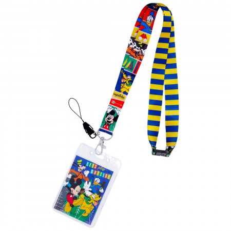 Mickey And The Gang Striped Disney Keychain Lanyard