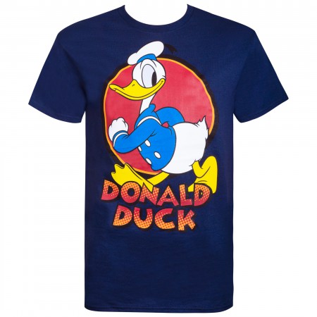 Donald Duck Men's Navy Blue Retro T-Shirt