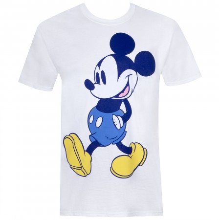 Mickey Mouse Men's White Blue Tone T-Shirt