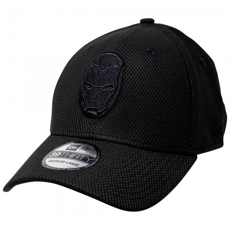 Iron Man Black on Black New Era 39Thirty Flex Fitted Hat