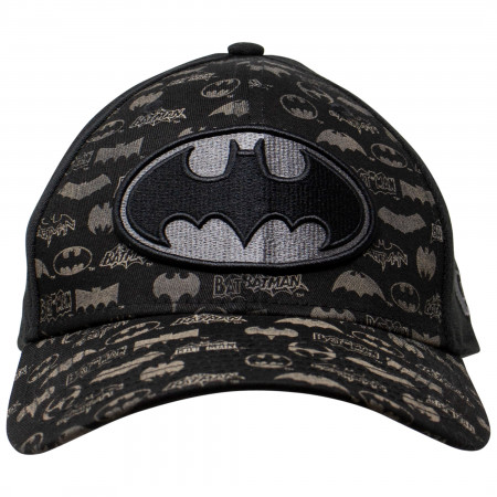 Batman New Era Laser Etched All Over Logos 39Thirty Hat