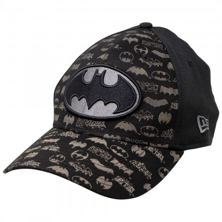 Batman New Era Laser Etched All Over Logos 39Thirty Hat
