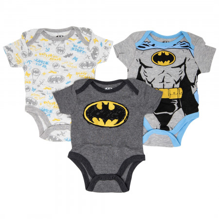 Batman Boys 3-Pack Infant Bodysuit Set