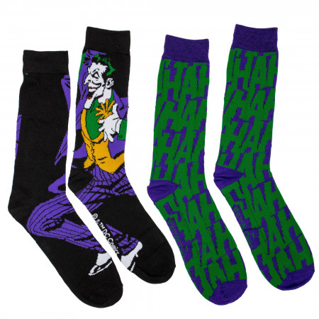 The Joker Standing and HaHa 2-Pack Crew Socks