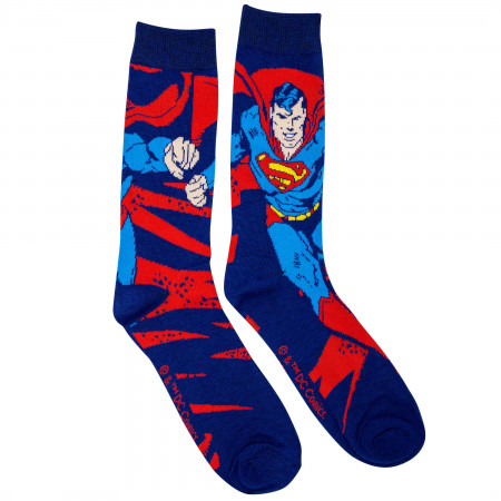 Superman Action Pose Crew Socks