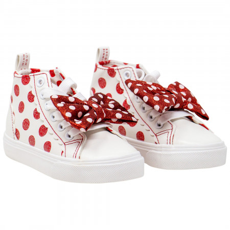 Disney Minnie Mouse Polka Dots and Bows Youth Girls Sneakers