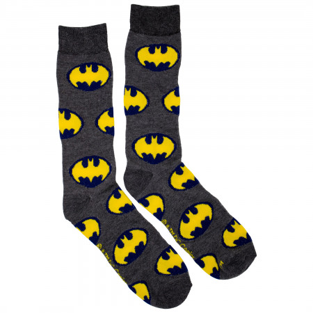 Batman Yellow and Blue Symbols Men Crew Socks