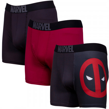 Deadpool Performance Mesh Underwear Boxer Briefs 3-Pair Pack