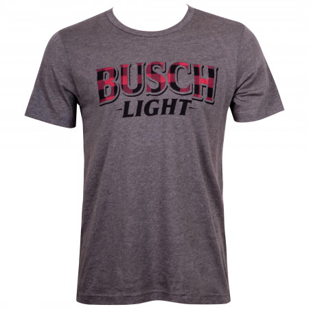 Busch Light Beer Flannel Logo Men’s Grey T-Shirt