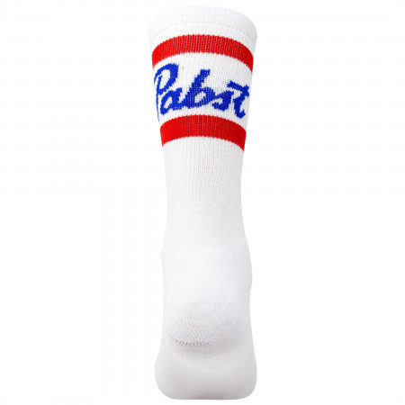 Pabst Blue Ribbon Beer Mid Calf White Socks