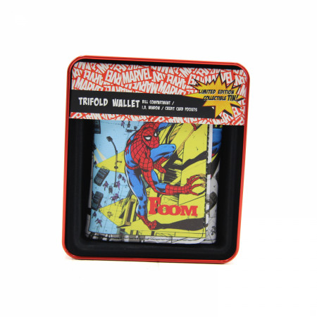 Spider-Man Mighty Marvel Media Special Trifold Wallet in Collectors Tin
