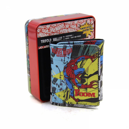 Spider-Man Mighty Marvel Media Special Trifold Wallet in Collectors Tin