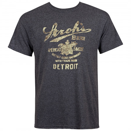 Stroh's Retro Black And Gold Label Men's T-Shirt