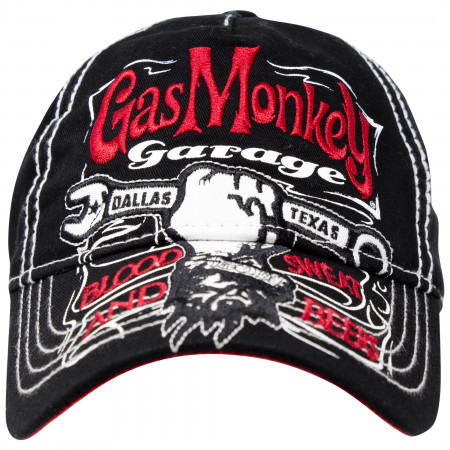 Gas Monkey Garage Strapback Black And Red Hat