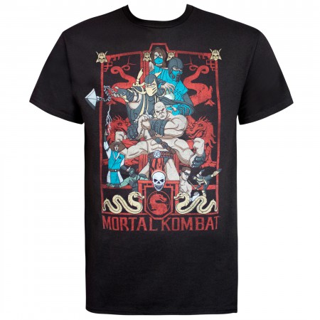 Mortal Kombat Black Classic Characters Men's T-Shirt