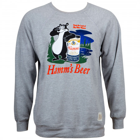 Hamm’s Beer Retro Bear Logo Men's Heather Grey Sweatshirt