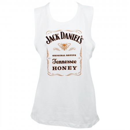 Jack Daniels Tennessee Honey Women's White Muscle Tank