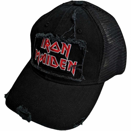 Iron Maiden Logo Distressed Adjustable Snapback Hat