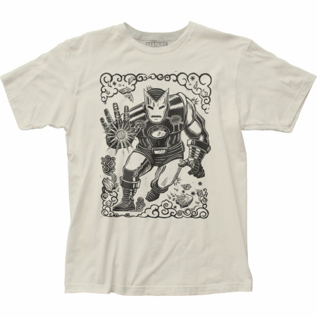 Iron Man Retro Woodcut Art T-Shirt