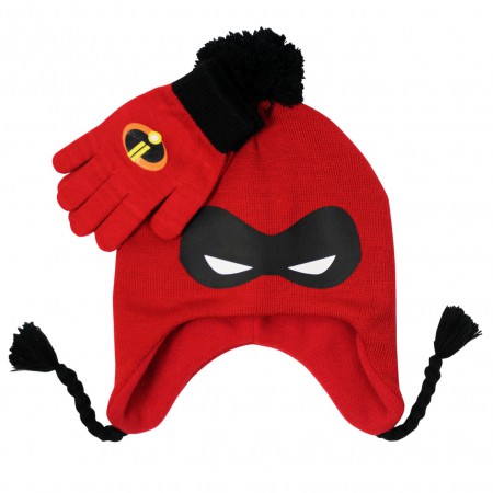 Incredibles Red Peruvian Hat And Glove Winter Set