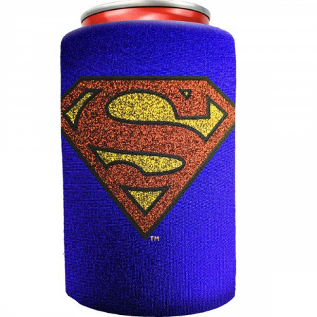 Superman Symbol Blue Metallic Finish Can Cooler